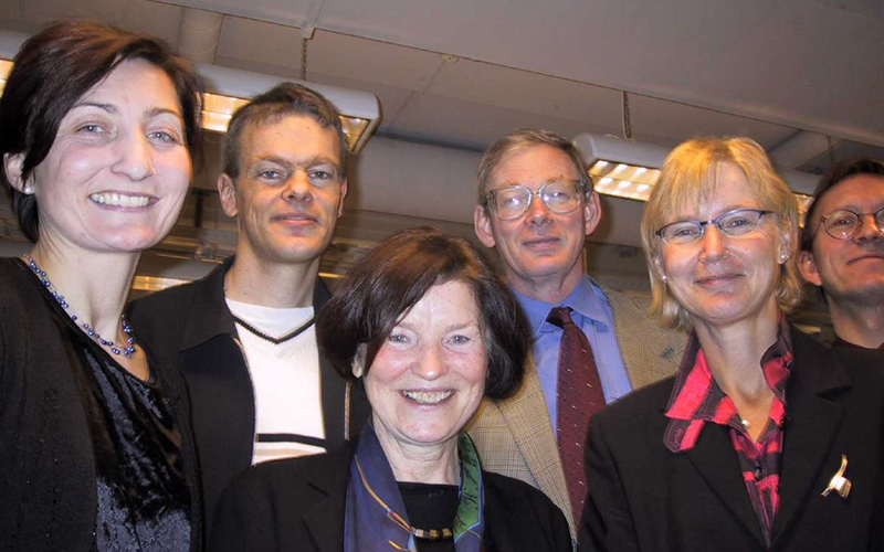 May-Britt Moser, Edvard Moser, Hanna Mustaparta, Tore Syversen, Ursula Sonnewald, Tor Jørgen Almaas. Foto.