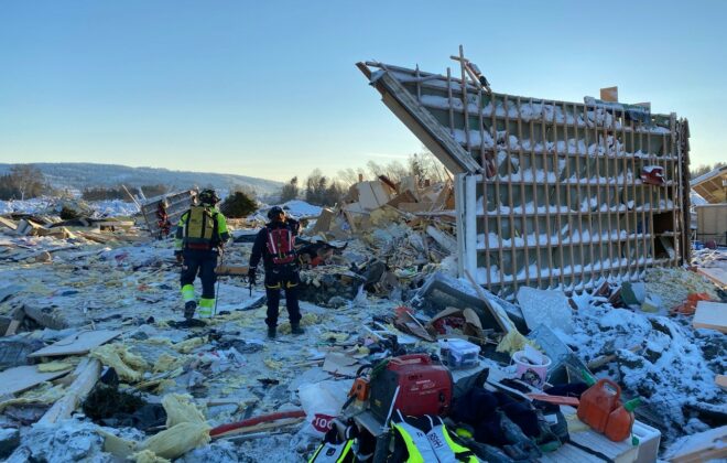 Rescue after landslide in Gjerdrum