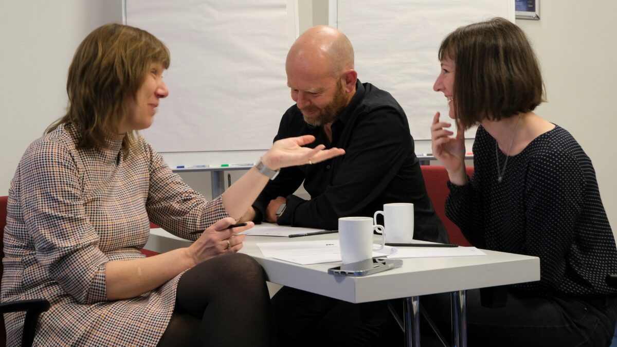 Group work midlife event. From left: Siri Granum Carson, Erik Thorstensen, Anne Bremer