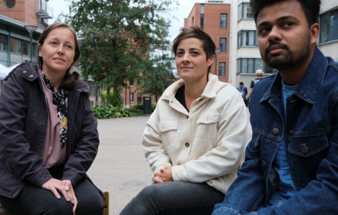 Summer Research School in Oslo. From left: Aiste Klimasauskaite, Anne-Laure Legendre and Rohit Agarwal.