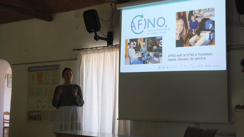 Natalia Murashova and Eva H. Murvold presenting about AFINO.