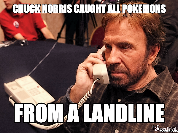 Chuck Norrsi fanger Pokemons med fasttelefonen