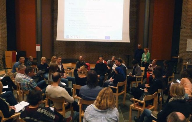 The workshop in Øysteinsalen gathered diverse and enthusiastic participants .