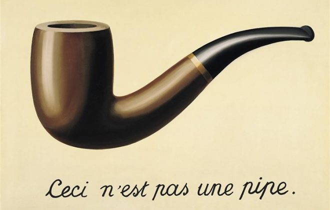 Painting of a pipe by Magritte