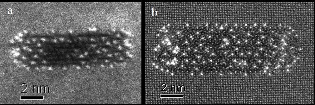 To illustrasjoner fra TEM-laben med nanoskala. Foto prøve