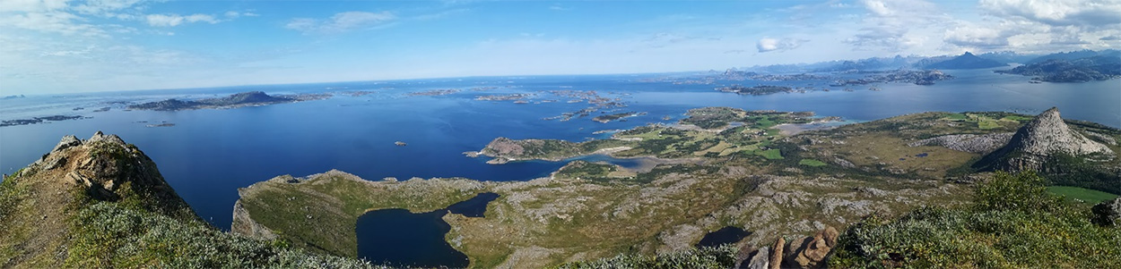 Wide view with water and islands. Photo