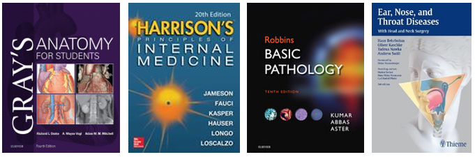 The library provides many textbooks in medicine and health