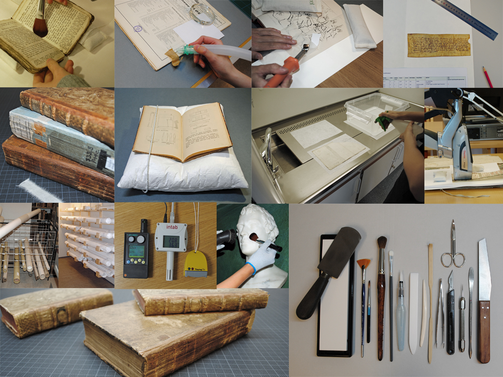 Book conservation at Kalvskinnet. Photo: Victoria Juhlin/NTNU UB (CC BY-SA 4.0)