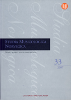 Bilde av boken Studia Musicologica Norvegica 33