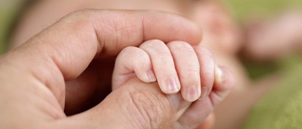 Baby holder hand. Foto