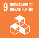 FNs bærekraftsmål 9 - innovasjon og infrastruktur. Illustrasjon logo