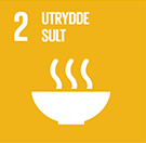 FNs bærekraftsmål 2 - utrydde sult. Illustrasjon logo