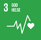 FNs bærekraftsmål 3 - god helse. Illustrasjon logo