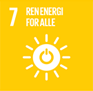 FNs bærekraftsmål 7 - ren energi for alle. Illustrasjon logo