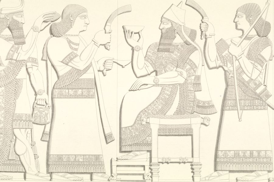 Assyrisk konge på sin trone