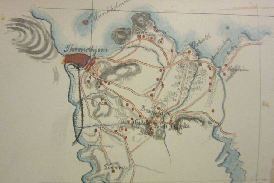 Henrik Mathiesens kart over Strinda