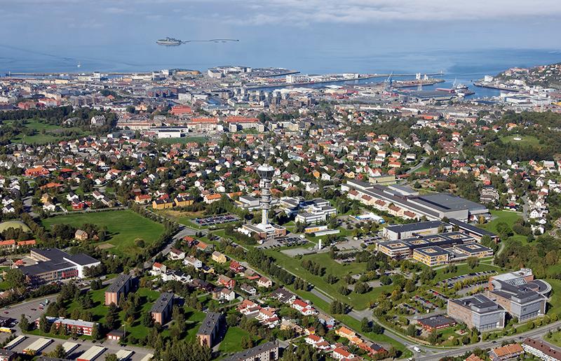 Flyfoto Tyholt i Trondheim