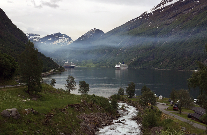 Norwegian fjord and ship