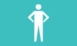 Illustrasjon av et menneske som står. GIF