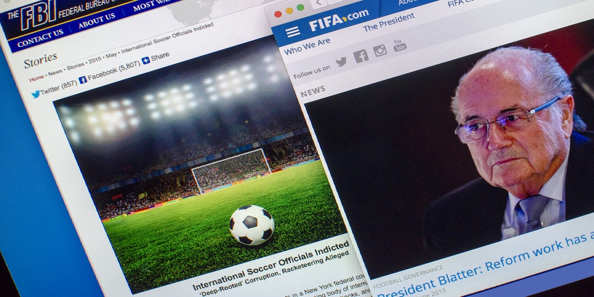 Nettsidene til FIFA og Joseph Blatter. Foto.