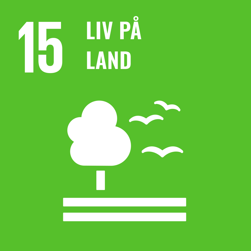 Ikon - FNs bærekraftmål 15 - liv på land. Lenke til bærekraftsmål 15.