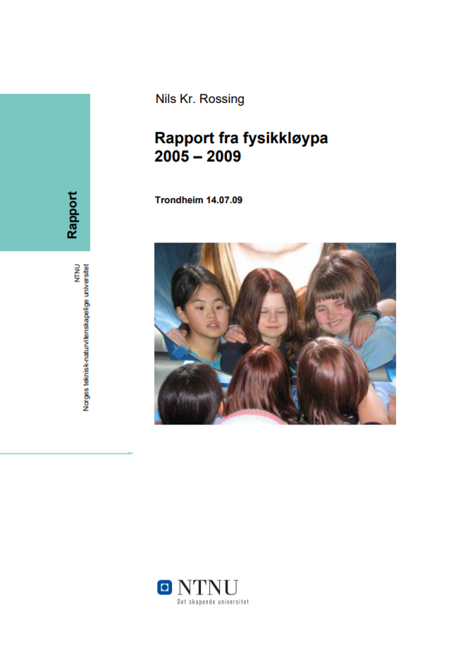 Forside på rapport om Fysikkløypa 2005-2009. Illustrasjon.