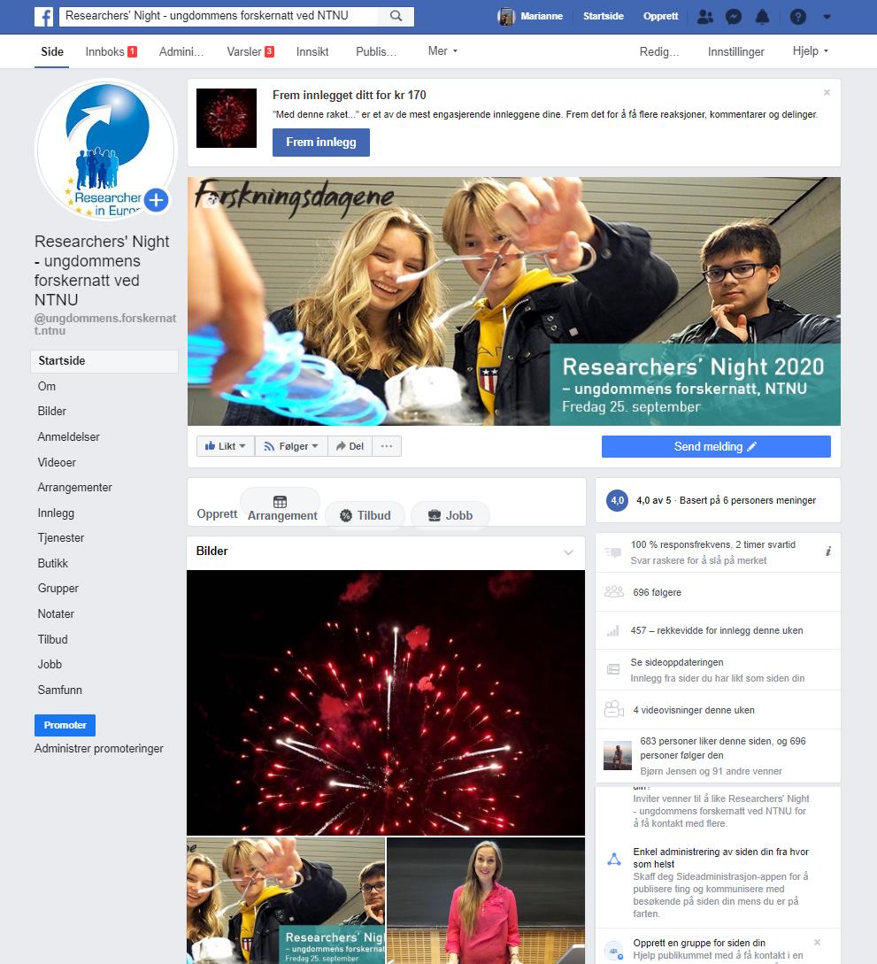 Følg Researchers' Night ved NTNU på Facebook