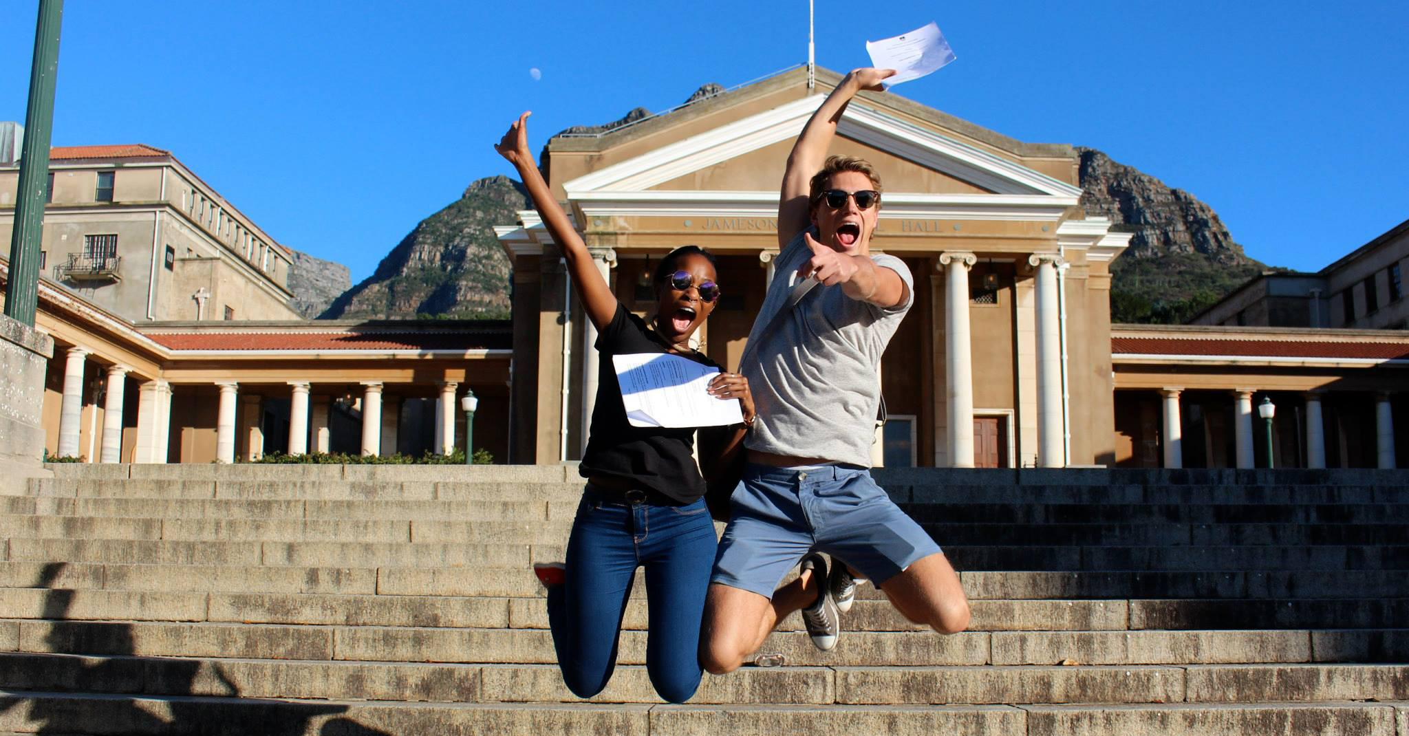 Bildet er tatt på universitetet i Cape Town sitt flotte campus.
