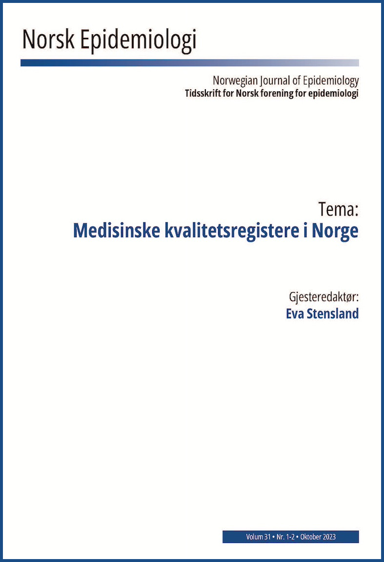 					View Vol. 31 No. 1-2 (2023): Vol. 31 No. 1-2 (2023): Tema: Medisinske kvalitetsregistere i Norge
				